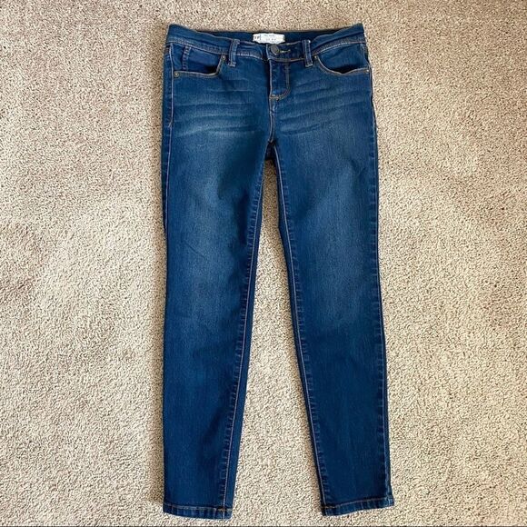 FREE People Low Rise Skinny Leg Medium Wash Stretch Denim Crop Jeans Women's 26 - Picture 1 of 6